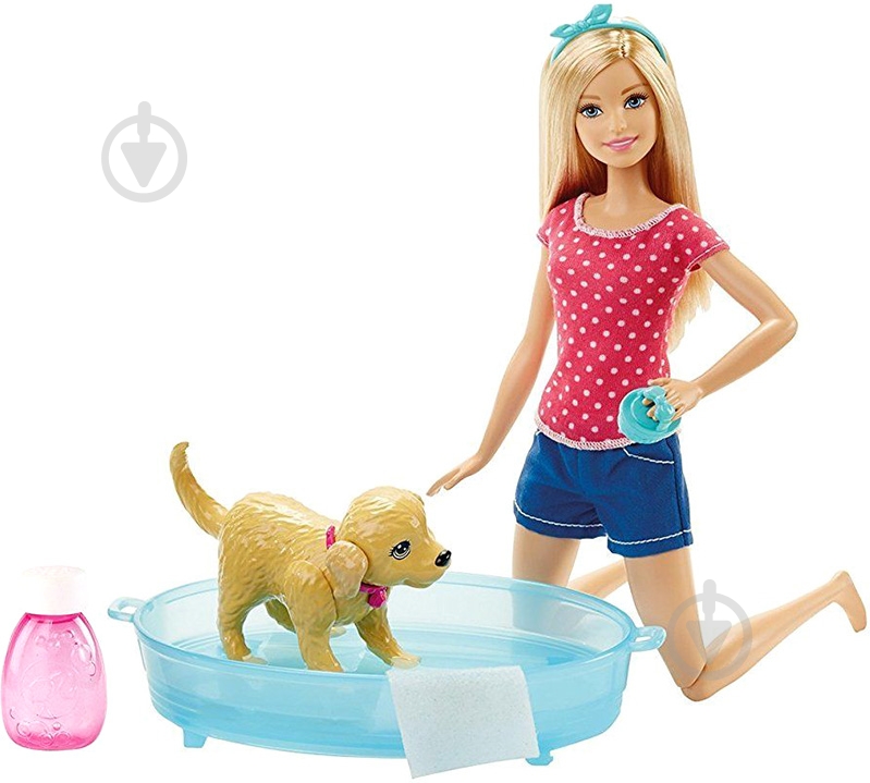 Кукла Barbie Веселое купание щенка DGY83 - фото 1