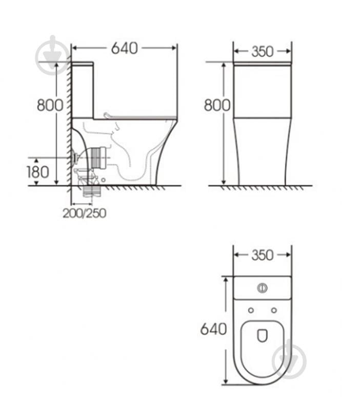 Унитаз-компакт VOLLE CADIZ 2.0 NEW VORTICE, с сиденьем Duroplast slow-closing - фото 3