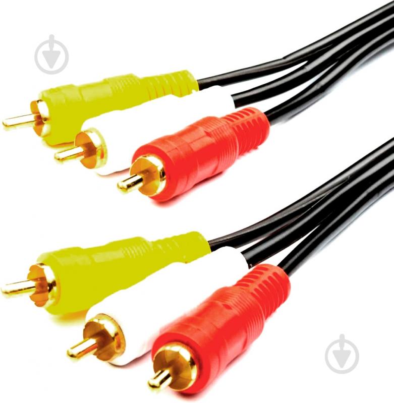 Кабель мультимедійний Atcom 3xRCA – 3xRCA 0,8 м чорний (10808) - фото 3