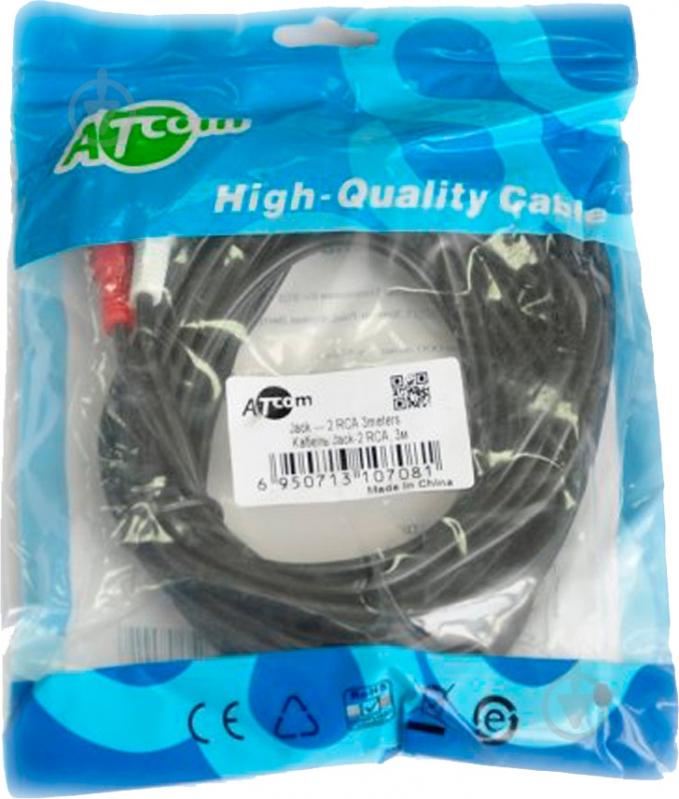 Кабель мультимедийный Atcom mini-jack 3.5 мм(M) - 2xRCA(M) черный (10708) - фото 2
