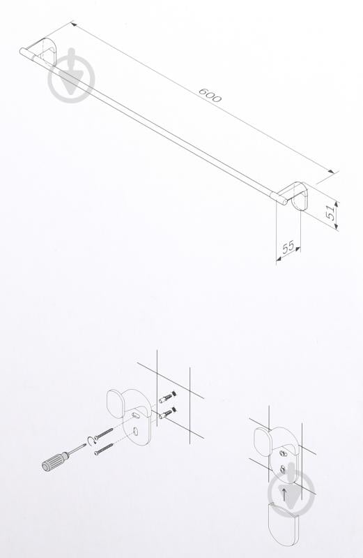 Вішалка для рушника Joy A84346400 60 см - фото 5 Вішалка для рушника Joy A84346400 60 см - фото 5