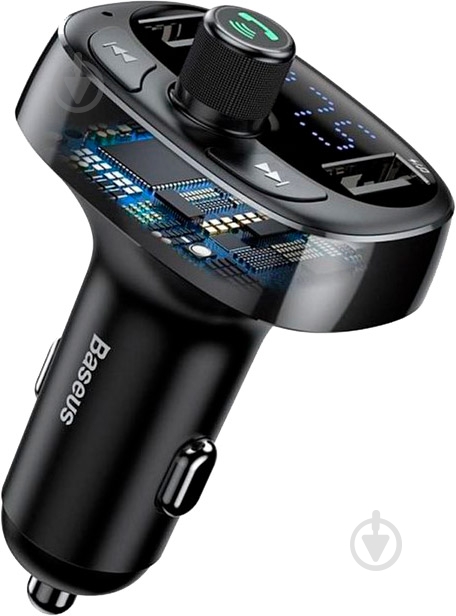 FM-трансмітер BASEUS T Type MP3 Car Charger S-09A Black (CCTM-01) - фото 6