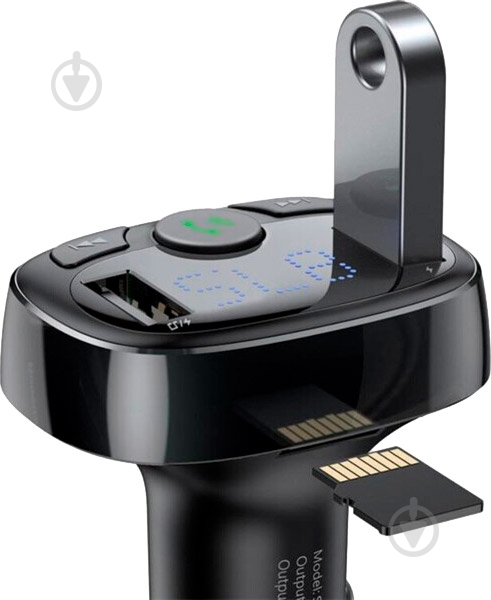 FM-трансмітер BASEUS T Type MP3 Car Charger S-09A Black (CCTM-01) - фото 5
