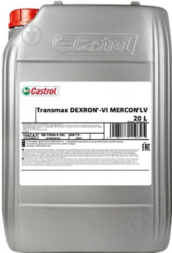 Мастило трансмісійне Castrol Transmax Dexron VI Mercon LV ATF 20 л (CS TDEX6 MLVMULT 20L) - фото 1