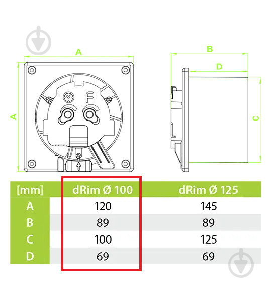 Вытяжной вентилятор AirRoxy с таймером и датчиком движения dRim 100 RMS BB 01-065 - фото 9