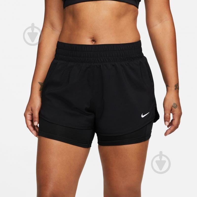 Шорты Nike W NK ONE DF MR 3IN 2N1 SHORT DX6012-010 р. XS черный - фото 3 Шорты Nike W NK ONE DF MR 3IN 2N1 SHORT DX6012-010 р. XS черный - фото 3