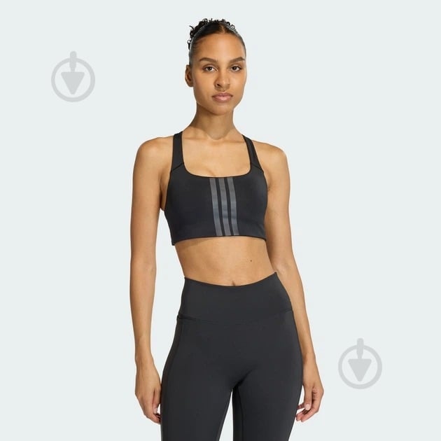 Бра Adidas Workout 3-Stripes Medium Support JX5006 р.XS черный - фото 6