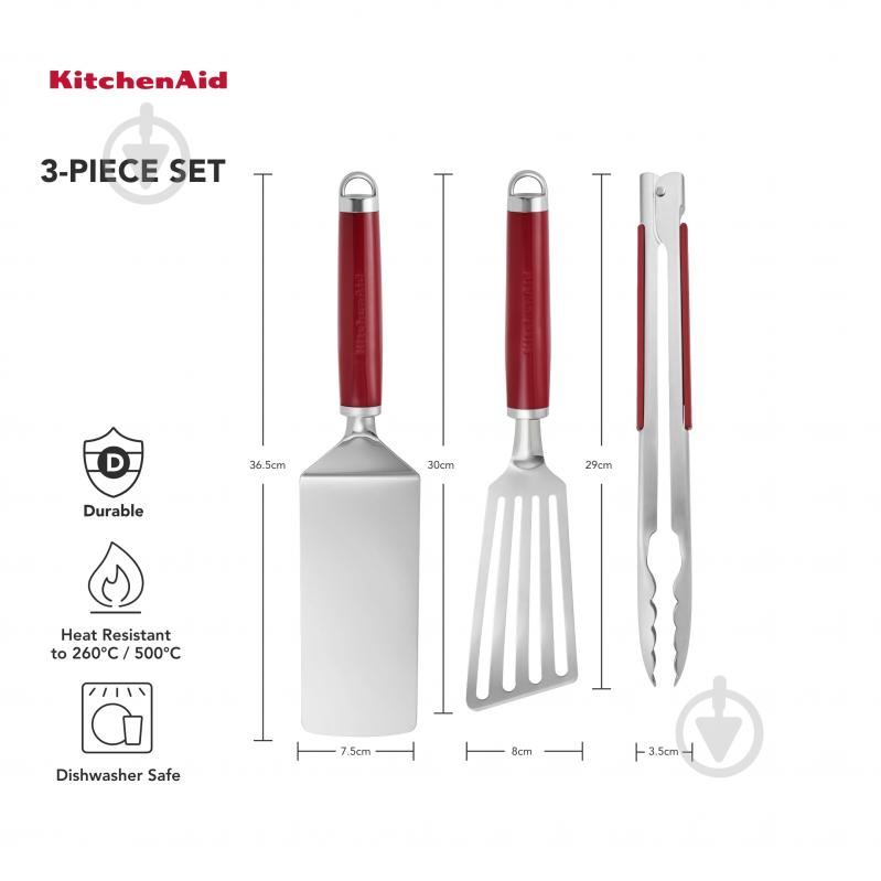 Набір для барбекю KitchenAid Coreline, 3 предмета, червоний (KAG930OHERE) - фото 3
