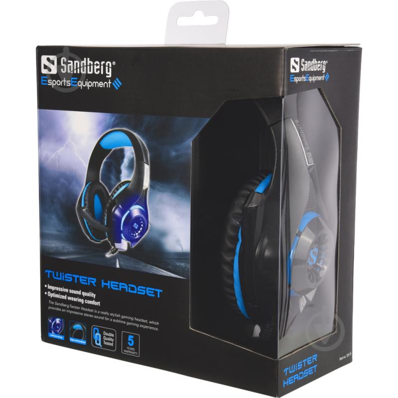 Гарнітура ігрова Sandberg Twister Headset Led black/blue (125-79) - фото 2