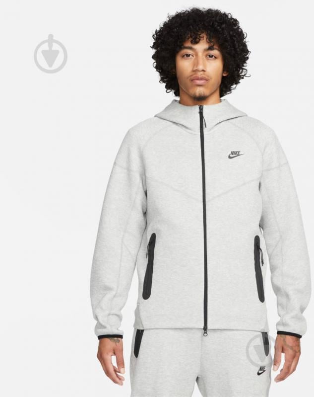 Джемпер Nike M NK TCH FLC FZ WR HOODIE FB7921-063 р.S сірий - фото 1