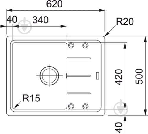 Мийка для кухні Franke Basis BFG 611-62 (114.0272.599) білий - фото 2