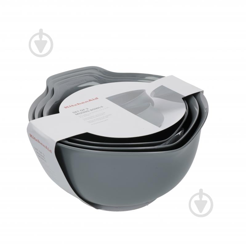 Набор мисок KitchenAid Coreline, 3шт, 2,4/3,3/4,3л, серый (KQG175OSCGG) - фото 3 Набор мисок KitchenAid Coreline, 3шт, 2,4/3,3/4,3л, серый (KQG175OSCGG) - фото 3