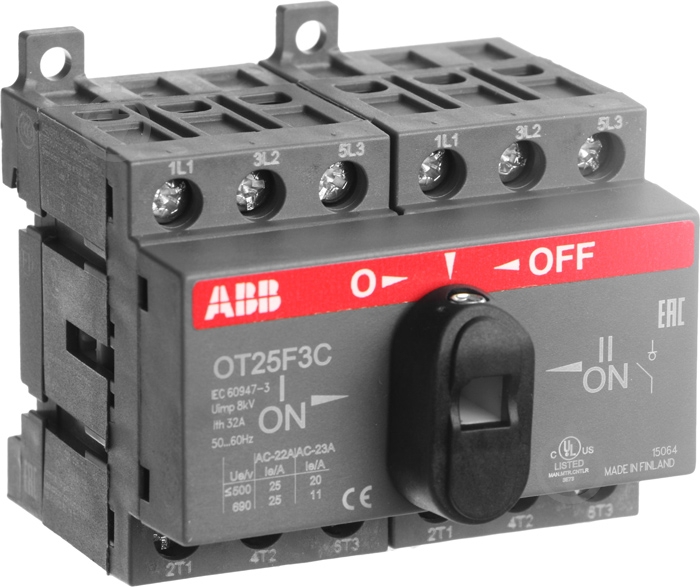 ᐉ Реверсивный рубильник ABB 1-0-2 OT25F3C 25 А 690 В 1SCA104863R1001 ...