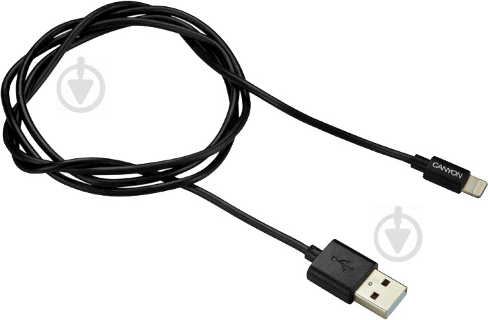 Кабель Canyon USB – Apple Lightning 1 м черный (CNS-MFICAB01B) - фото 1