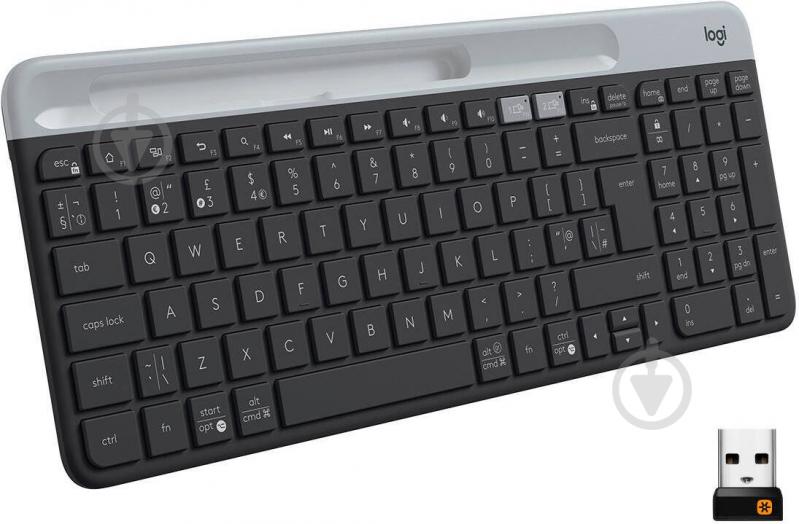 Клавиатура Logitech K580 Slim Multi-Device Wireless Graphite (920-009275) grey - фото 1 Клавиатура Logitech K580 Slim Multi-Device Wireless Graphite (920-009275) grey - фото 1