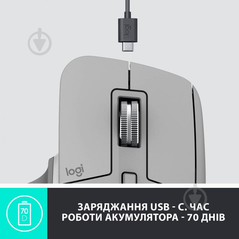 Мышь Logitech MX Master 3 Advanced Wireless Mouse grey (910-005695) - фото 8