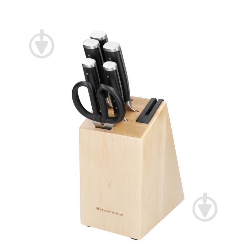 Набор ножей на подставке KitchenAid Classic, 6 предметов и точилки (KO6PSTSNOBG)