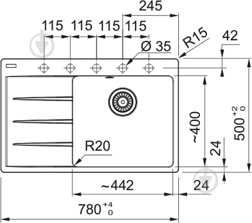 Мийка для кухні Franke Centro CNG 611-78 TL (114.0630.479) онікс - фото 2