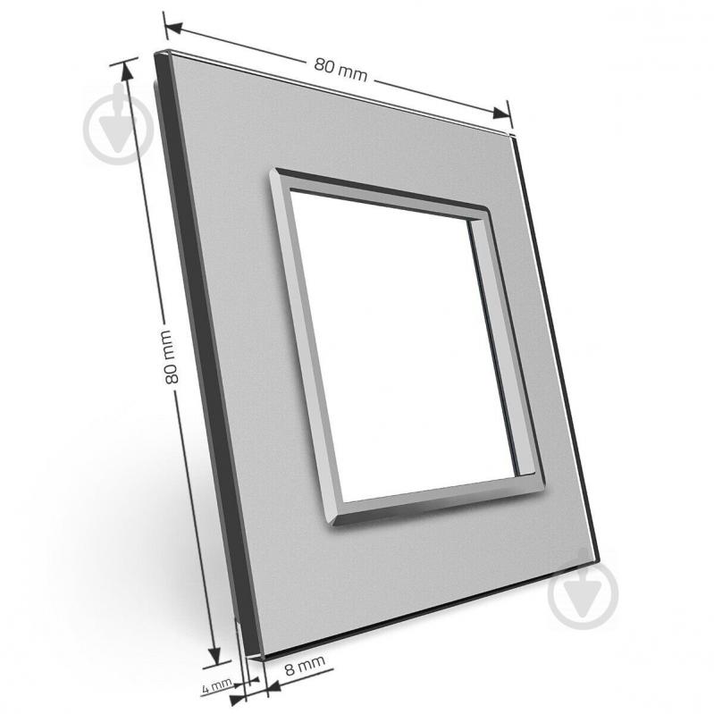 Рамка одномісна Livolo C7 універсальна сіре скло C7-SR-15 - фото 3