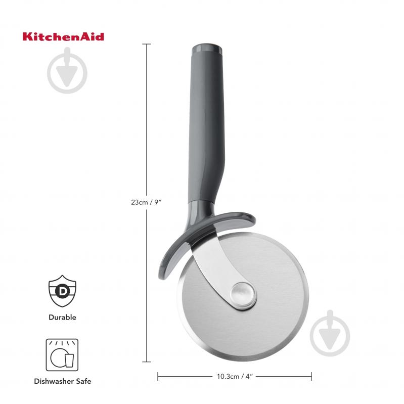 Нож для пиццы KitchenAid Coreline, 22,7 см, серый (KAS113OHCGG) - фото 7