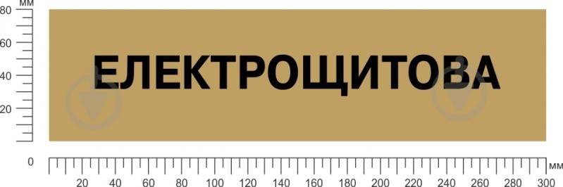 Табличка Електрощитова 300х80 мм латунь - фото 2