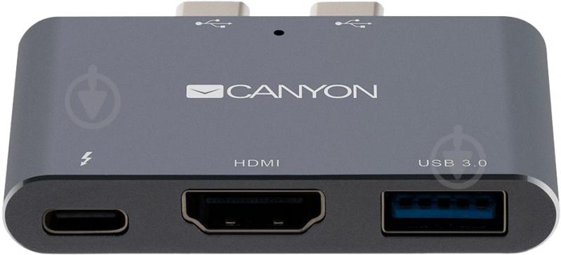 Док-станция Canyon Multiport Docking Station with Thunderbolt 3 Dual type C 100 W Grey (CNS-TDS01DG) - фото 3