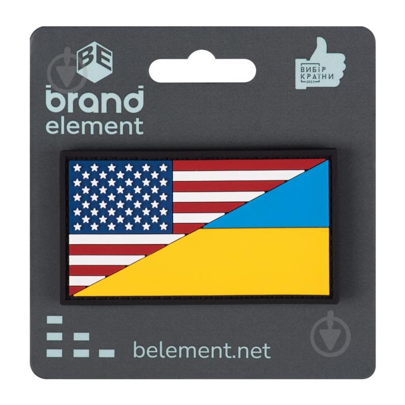 Патчі Brand Element ПВХ (шеврон) "Прапор" Укр/США кольоровий, 3,8*7см - фото 4