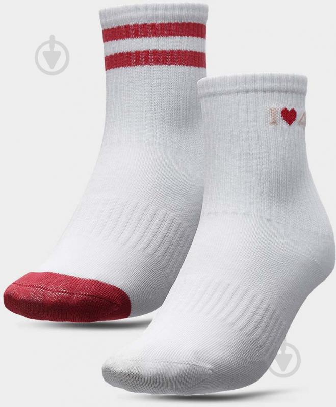 Шкарпетки 4F SOCKS CAS F061 (2pack) 4FJAW22USOCF061-90S р.36-38 білий 2 пари шт. - фото 1