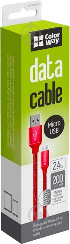 Дата-кабель ColorWay USB 2.0 AM - Micro 5P 2 м красный (CW-CBUM009-RD) - фото 4