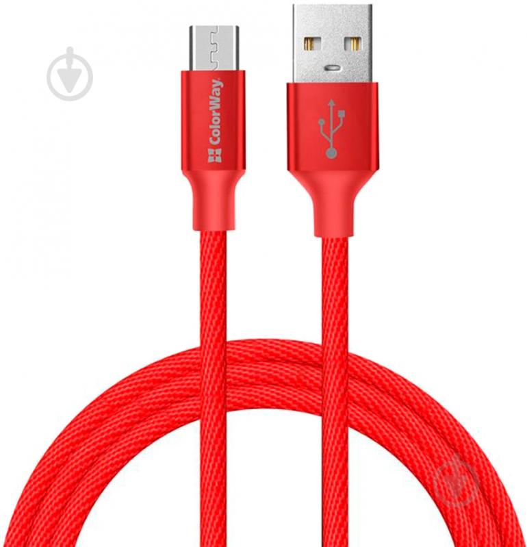 Дата-кабель ColorWay USB 2.0 AM - Micro 5P 2 м красный (CW-CBUM009-RD) - фото 1