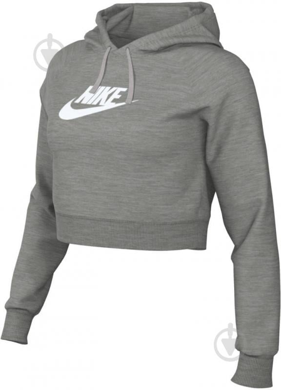 Джемпер Nike W NSW CLUB FLC GX CROP HDY DQ5850-063 р.2XL-T серый - фото 2