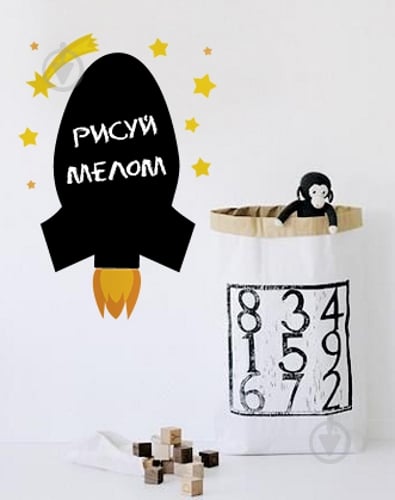 Наклейка для письма мелом Design stickers Ракета 30x40 см - фото 2