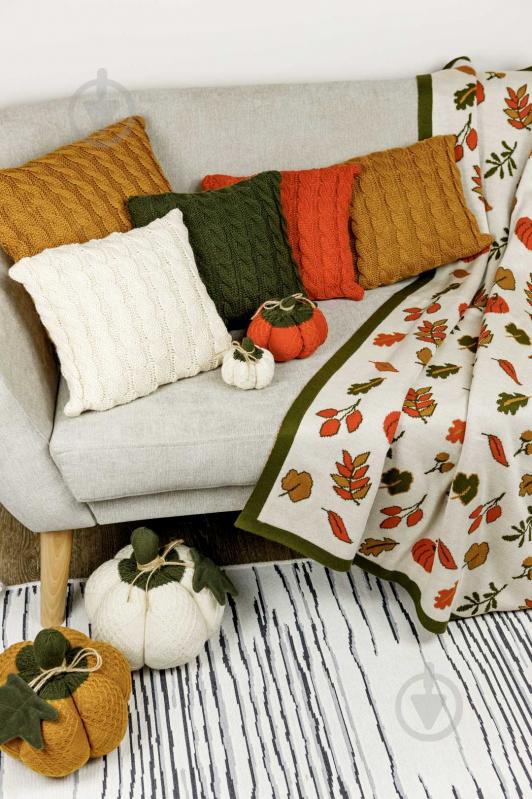 Плед Happy Fall 90x130 см бежевый с рисунком Прованс - фото 4