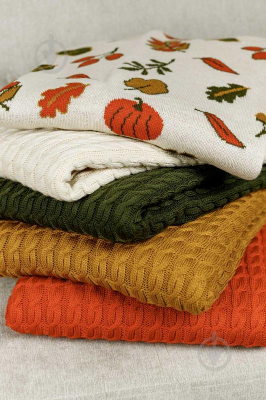 Плед Happy Fall 90x130 см бежевый с рисунком Прованс - фото 5