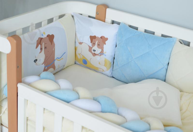 Комплект для детской кроватки Baby Veres Velour Friendly Pes желто-голубой 218.13 - фото 1