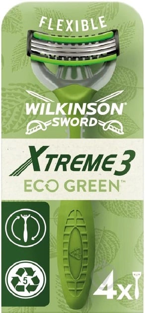 Станки одноразові WILKINSON SWORD Xtreme3 Eco Green 4 шт. 4 шт. - фото 1