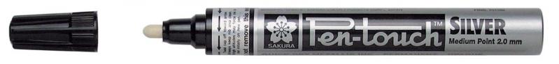 Маркер Sakura Pen-Touch середній MEDIUM 2.0 мм 41502 срібний - фото 2