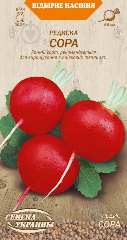 Насіння Насіння України редиска Сора 619600 2 г - фото 1