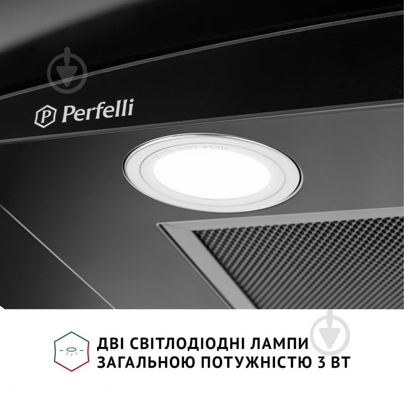 Вытяжка Perfelli GRASSI 6HMB NERO Т-образная декоративная со стеклом - фото 5