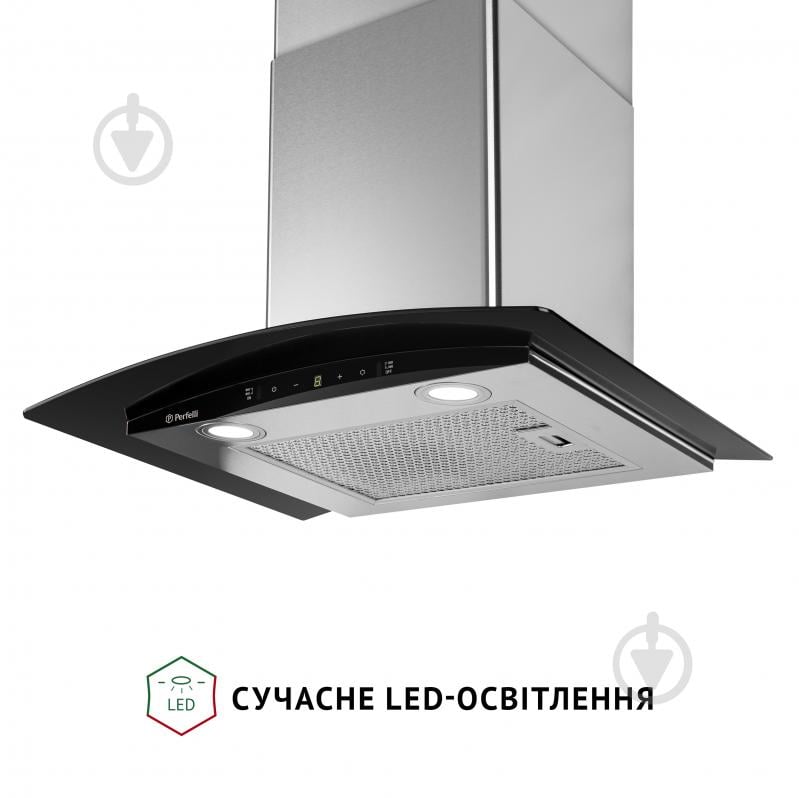 Вытяжка Perfelli GRASSI 6PWX INOX Т-образная декоративная со стеклом - фото 4