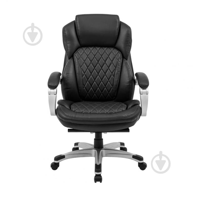 Кресло Richman Премио Пластик Сильвер М-2 Кожа Сплит черная комб черный - фото 2