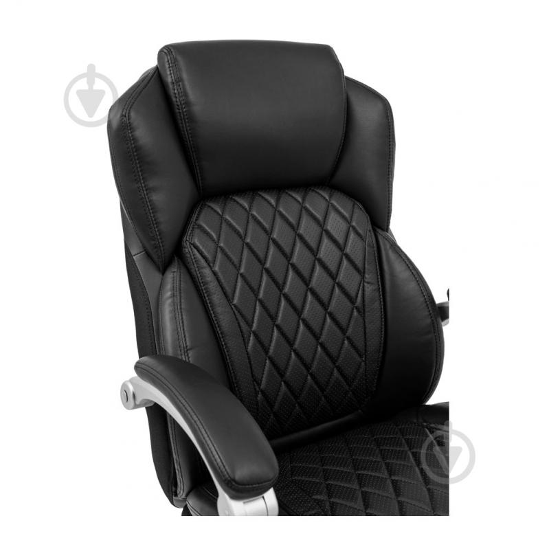 Кресло Richman Премио Пластик Сильвер М-2 Кожа Сплит черная комб черный - фото 6