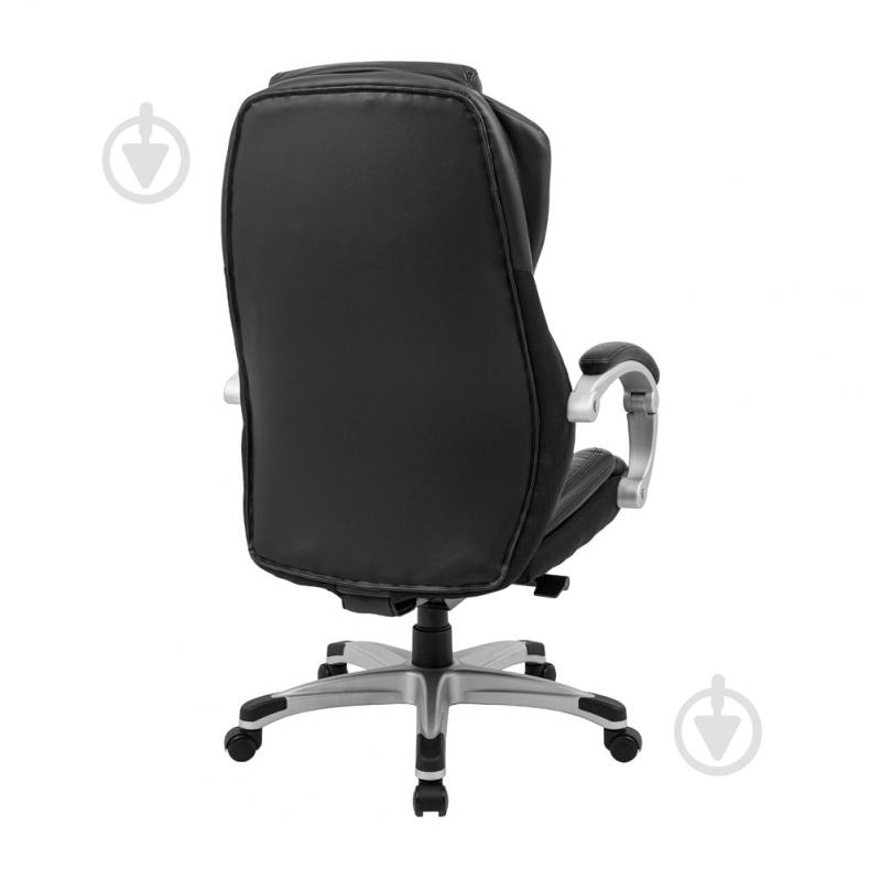 Кресло Richman Премио Пластик Сильвер М-2 Кожа Сплит черная комб черный - фото 4