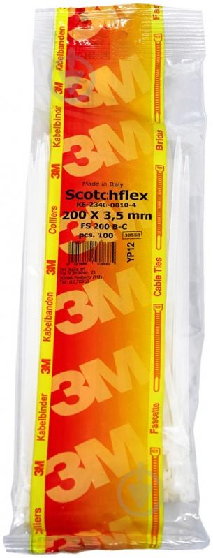 Стяжка для кабеля 3M Scotchflex 280x3,5 мм 100 шт. белый - фото 2