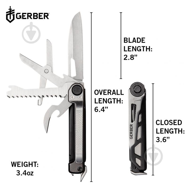 Мультитул Gerber Knives Armbar Scout - Onyx 4L 1064399 - фото 2