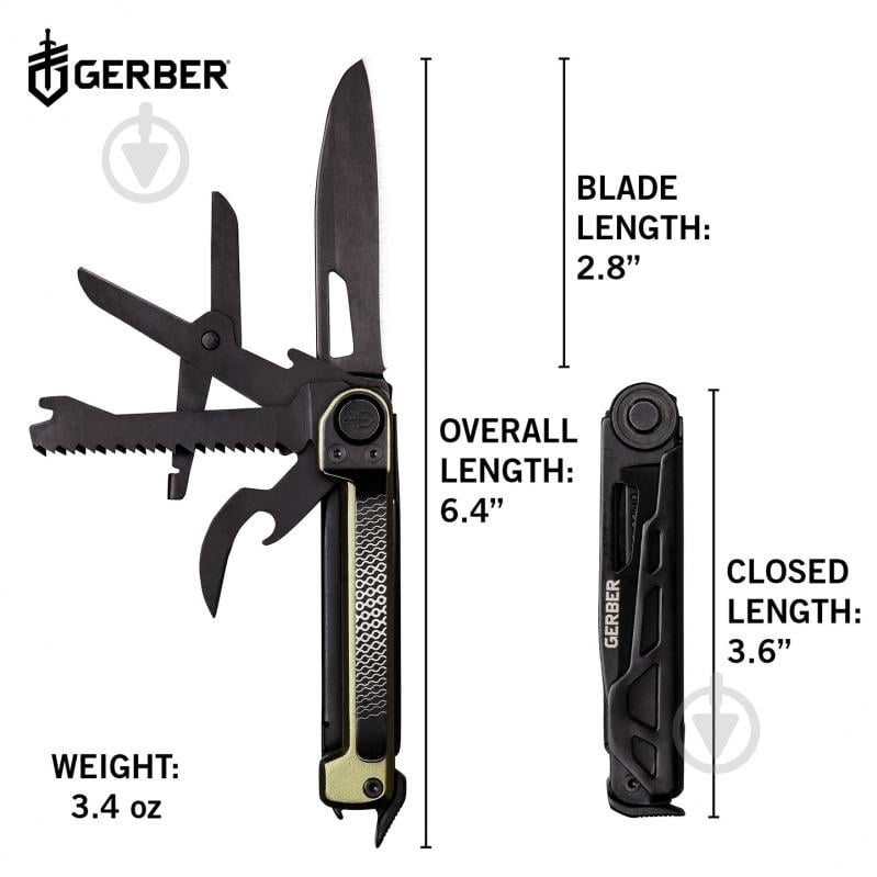 Мультитул Gerber Knives Armbar Scout - Green EFS 1064402 - фото 3
