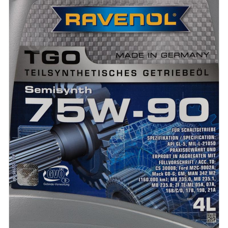 Масло трансмиссионное RAVENOL TGO 75W-90 4 л (1222105004) - фото 2