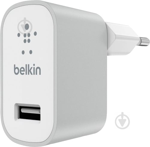 Мережевий зарядний пристрій Belkin USB Mixit Premium USB 2.4Amp Silver (F8M731vfSLV) - фото 1