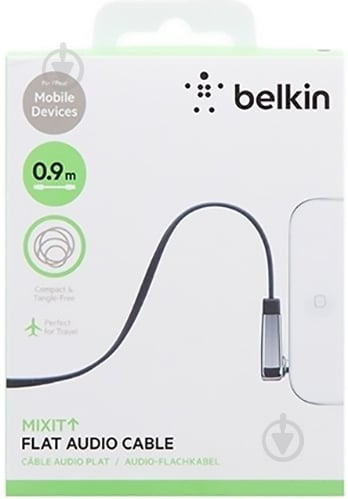 Кабель Belkin 3,5 мм – 3,5 мм 0.9 м черный (AV10128cw03-BLK) - фото 3