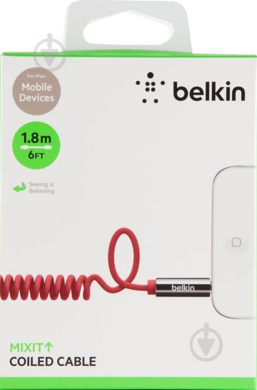 Кабель Belkin 3,5 мм – 3,5 мм 1.8 м красный (AV10126cw06-RED) - фото 3